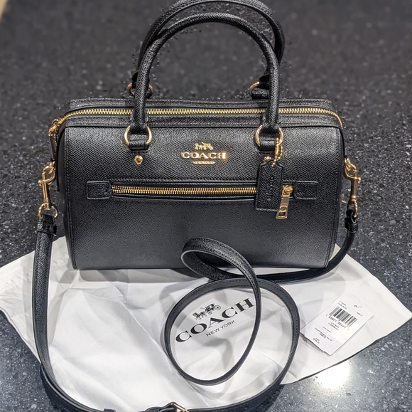 Coach Rowan Cross Grain Leather Studded Bottom Satchel With Crossbody Strap Nwt❤ - Picture 5 of 5